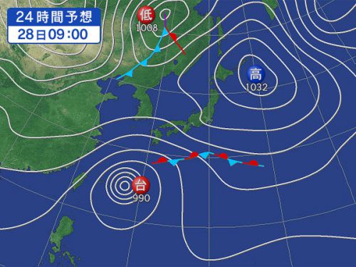 明日は釣りに行けるかな？　10月28日 　土曜日の釣行予報