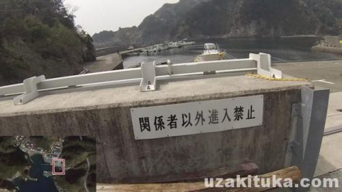 仲木港の釣り場「進入禁止」静岡県3月