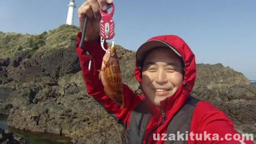 爪木崎公園の釣り場「ベラ釣れた！」静岡県3月
