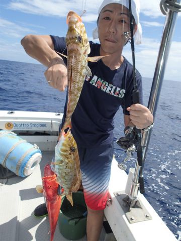 沖縄　フィッシングボートゆりかで五目釣り。
